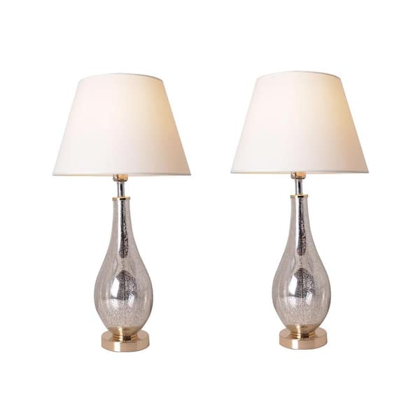 CARRO Tulip 28 in. Gold Mercury Indoor Table Lamp (Set of 2)
