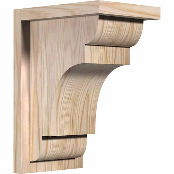 Ekena Millwork 7-1/2 in. x 10 in. x 14 in. New Brighton Smooth Douglas Fir Corbel with Backplate
