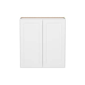 Easy-DIY 33 in. W x 12 in. D x 36 in. H Ready to Assemble Wall Kitchen Cabinet in Shaker White 2-Doors-2 Shelves