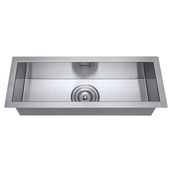 Ruvati Undermount Stainless Steel 23 In W 16 Gauge Narrow Bar Trough Single Bowl Kitchen Sink Rvh7120 The Home Depot