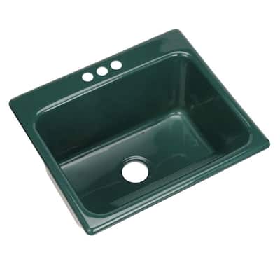 Kensington Drop-In Acrylic 25 in. 3-Hole Single Bowl Utility Sink in Rain Forest