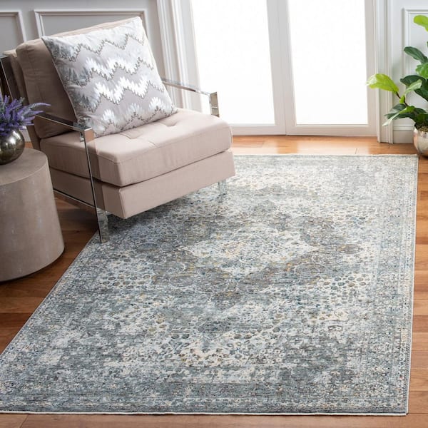 Winston 3 ft. x 4 ft. Beige/Gray Ornate Border Area Rug