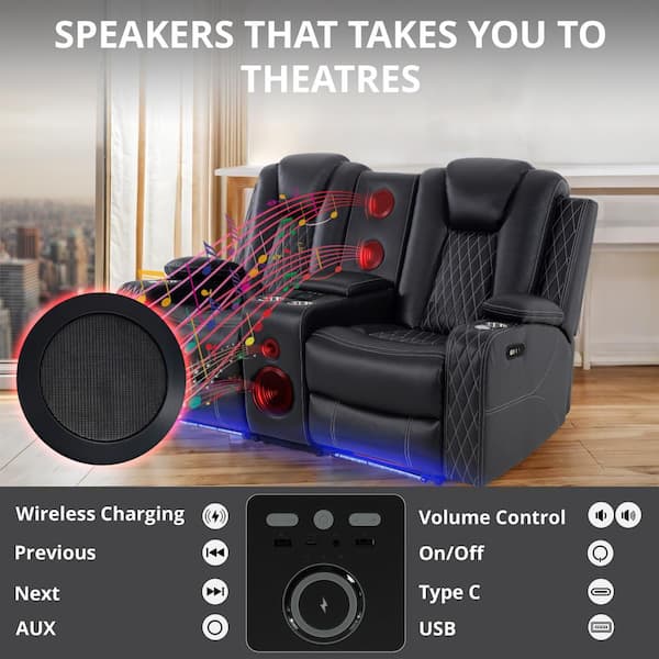 Black movie theater chairs online