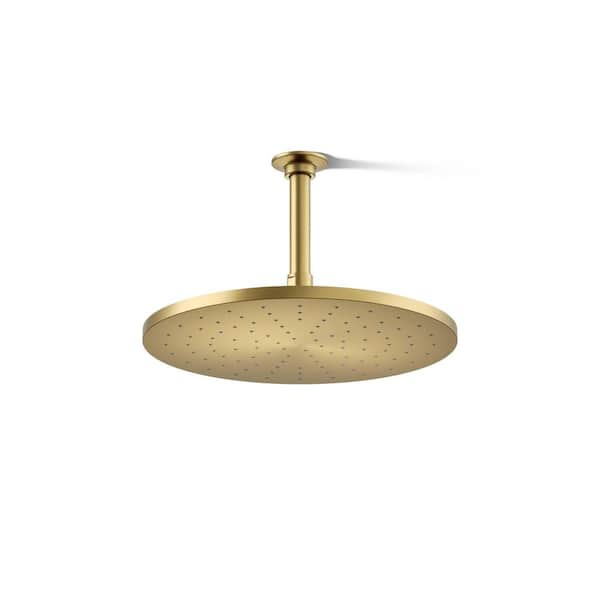 KOHLER 1-Spray Pattern with 2.5 GPM 12 in. Ceiling Mount Fixed Shower Head in Vibrant Brushed Moderne Brass