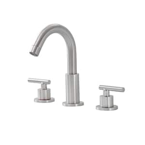 8 in. Widespread 2-Handle Bathroom Faucet with Drain Assembly in Brushed Nickel