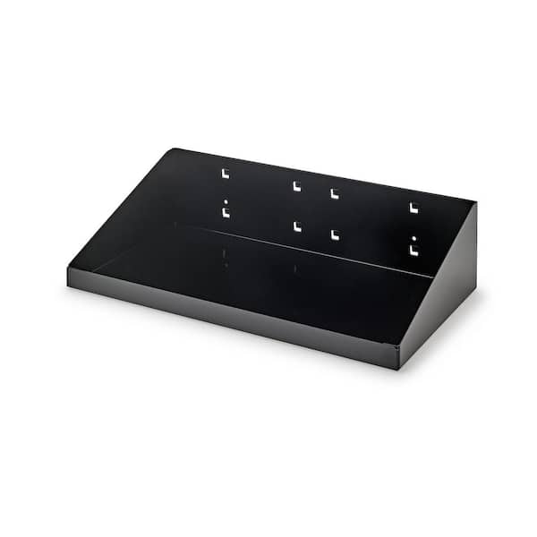 12 in. W x 6 in. D Black Epoxy Powder Coated Steel Garage Wall Shelf