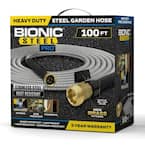 Pro 100 ft. Heavy-Duty Stainless Steel Garden Hose with Brass Fitting