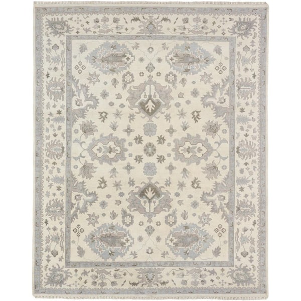 Umbria 8 ft. x 11 ft. Ivory/Ivory Abstract Washable Area Rug