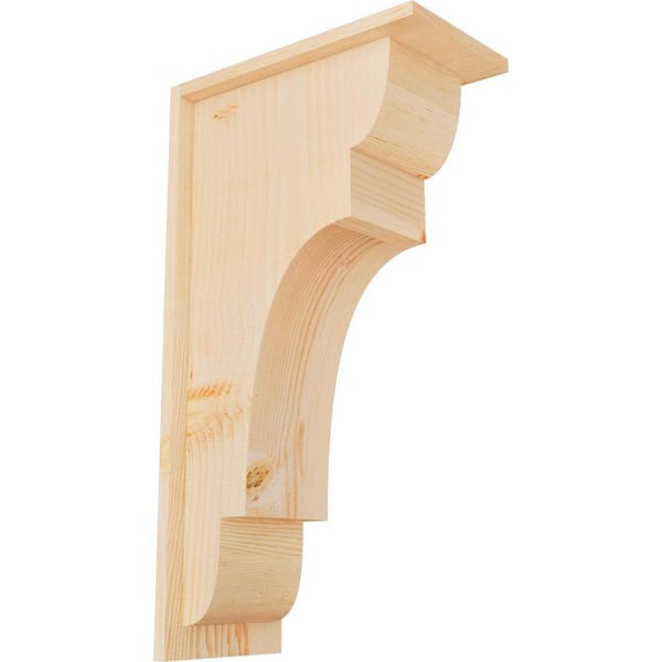 Ekena Millwork 7-1/2 in. x 14 in. x 26 in. New Brighton Smooth Douglas Fir Corbel with Backplate