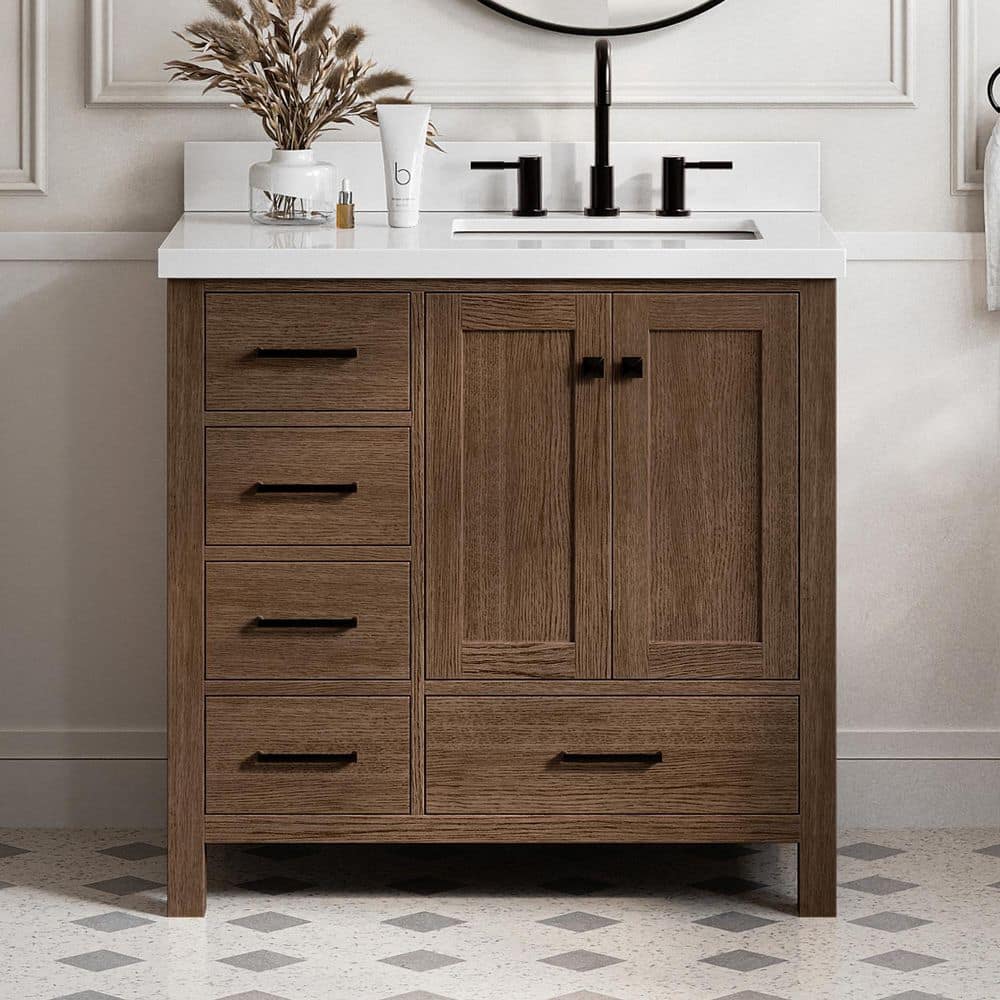 ARIEL Cambridge 36 in. Single Sink Freestanding Bathroom Vanity in ...