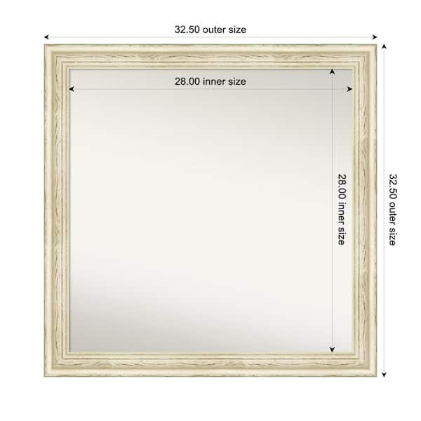 Amanti Art Country White Wash 32.5 in. x 32.5 in. Custom Non-Beveled ...