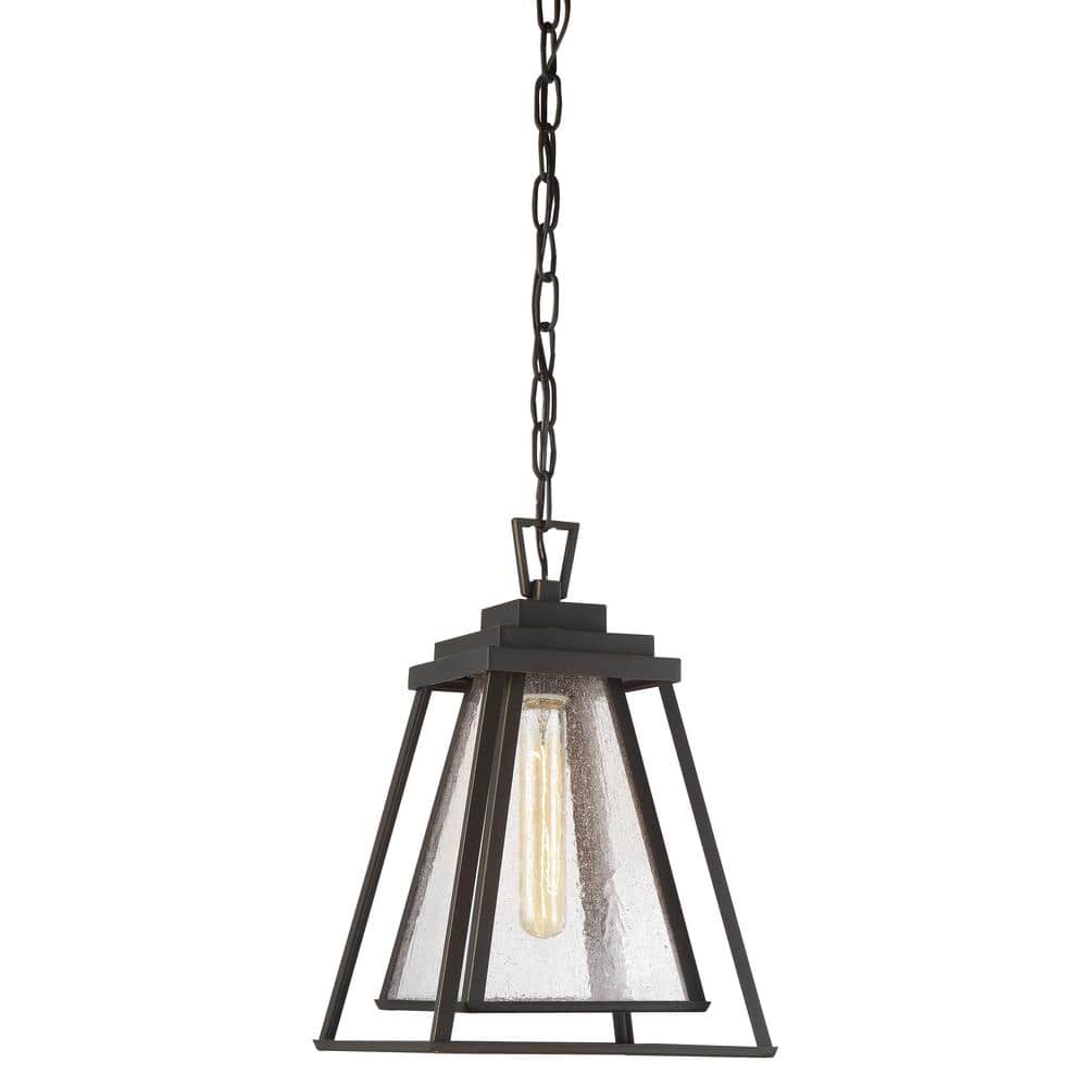 Dakota Bronze Mini Pendant Light with Clear Seeded Glass