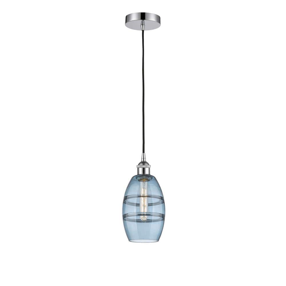 Vaz 100-Watt 1-Light Polished Chrome Standard Mini Pendant Light with Painted Glass Shade, No Bulbs Included price history on PriceWatchPro