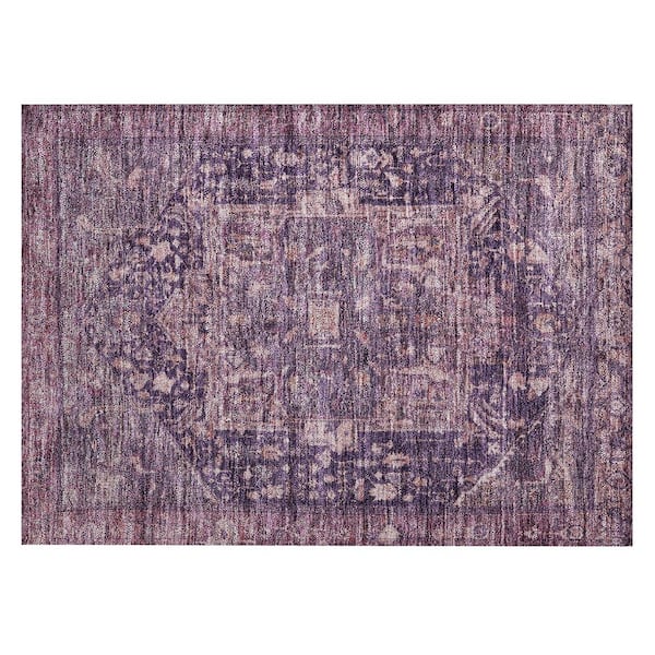 Chantille Machine Washable Indoor/Outdoor Abstract ACN1240 Eggplant 1 ft. 8 in. x 2 ft. 6 in. Area Rug