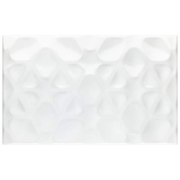 More Pure Glossy White 9-7/8 in. x 15-3/4 in. Ceramic Wall Tile (10.9 sq. ft./Case)