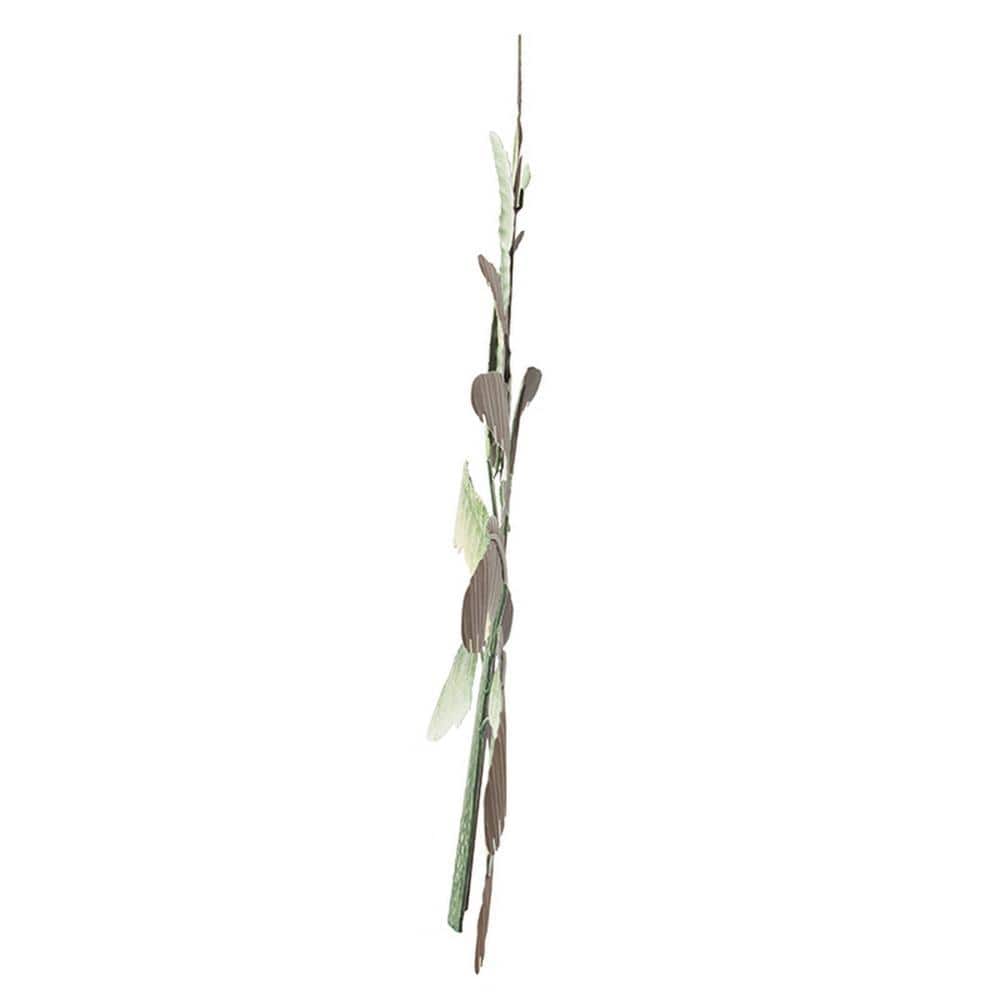 Green and White Metal Banana Leaf 3D Wall Sculpture