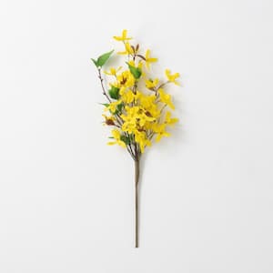 19 in. Yellow Artificial Forsythia and Twig Pick