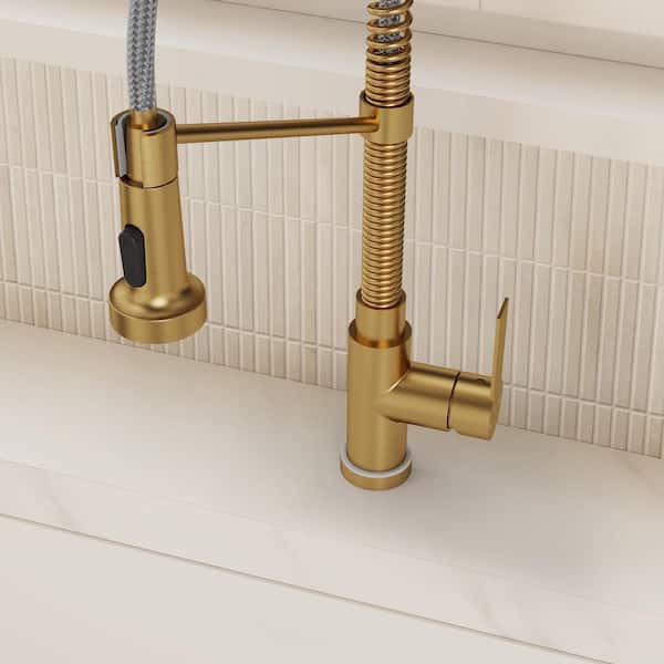 EVERSTEIN 21.26 in. Single-Handle Pull-Down 2-Sprayer Kitchen