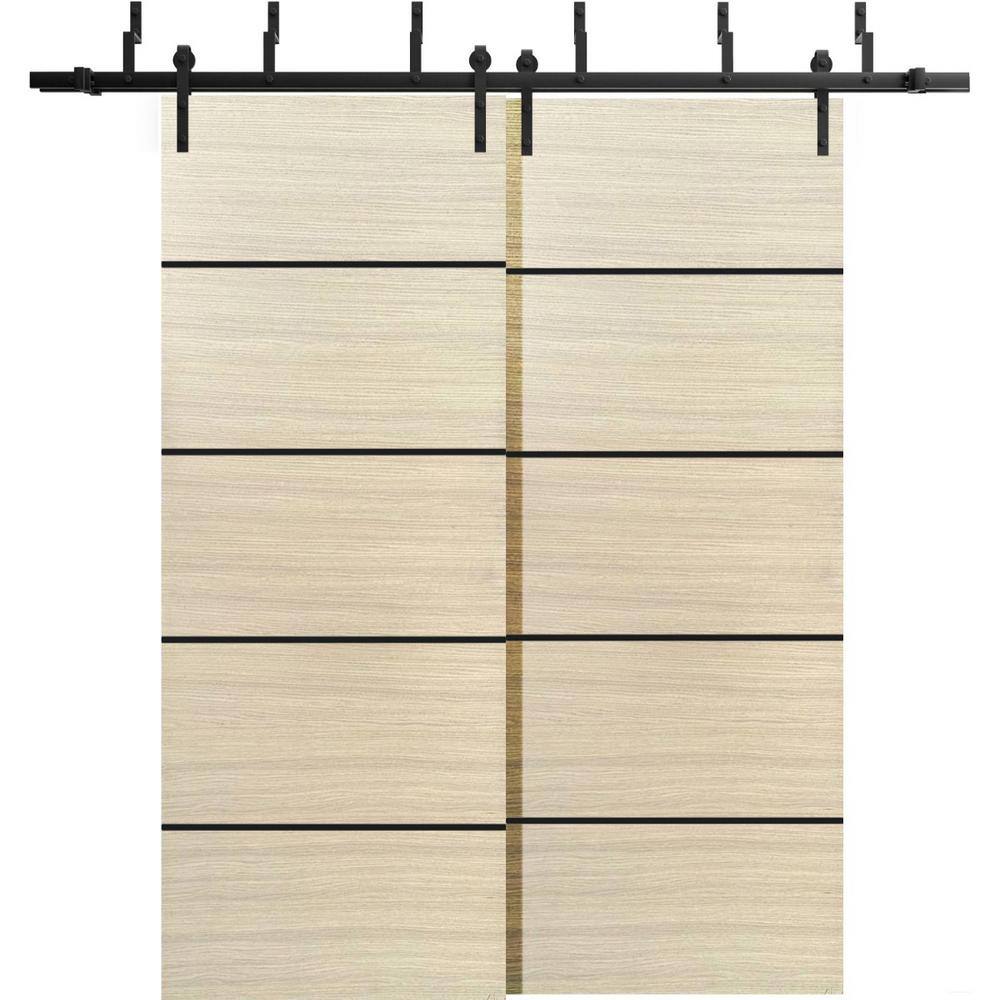 36 in. x 84 in. 2 Panel Natural Veneer Solid Wood with Honeycomb Sliding Barn Door with Hardware Kit price history on PriceWatchPro