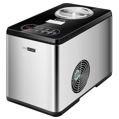Electric 1.6 Qt. Stainless Steel Automatic Ice Cream Maker with Compressor and LCD Display