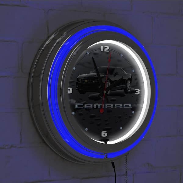 Black Camaro Neon Wall Clock Gm1400 Cam Blk, Neon Lighted Wall Clocks