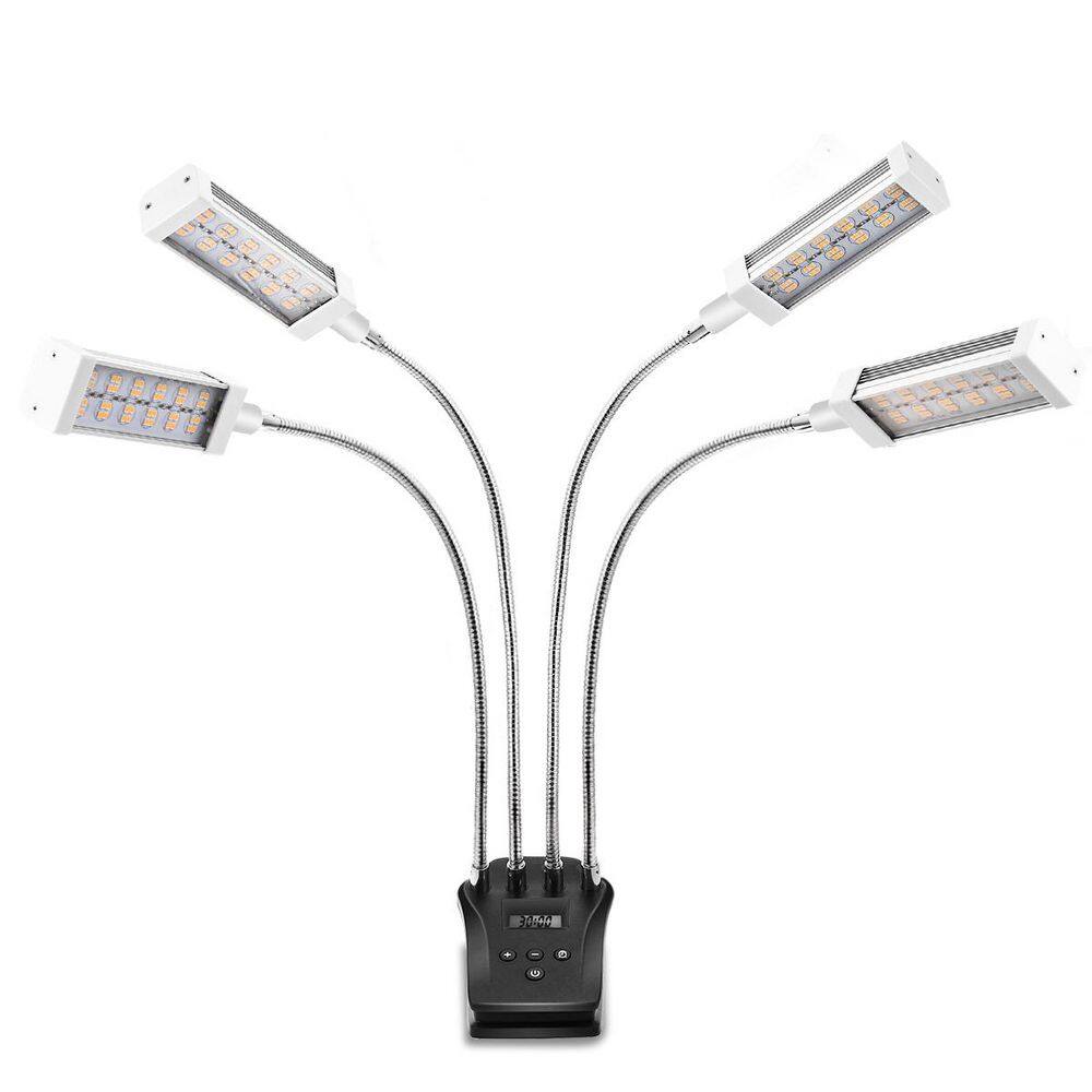 4-Head Plant Grow Light with Clip, Full Spectrum Indoor Plant Light, Adjustable Gooseneck Growing Lamp for Desk price history on PriceWatchPro