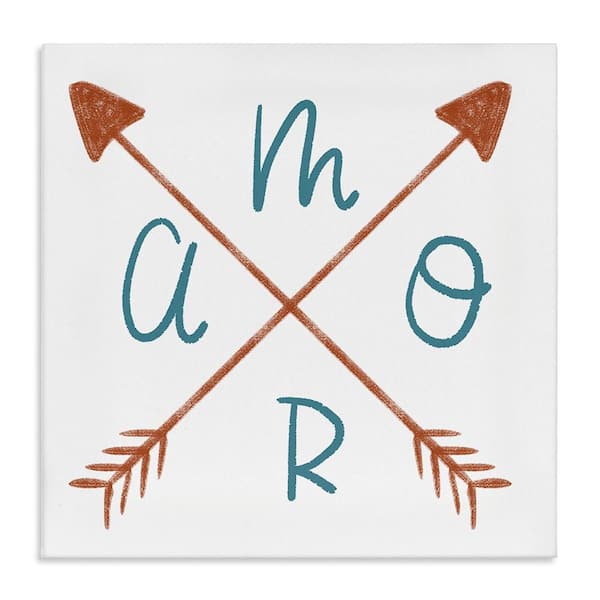 Stupell Industries Love with Crossed Arrows by SD Graphics Studio Gallery Wrapped Unframed Typography Graphic Art Print 30 in. x 30 in.