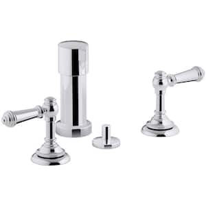 Artifacts Lever 2-Handle Bidet Faucet in Polished Chrome