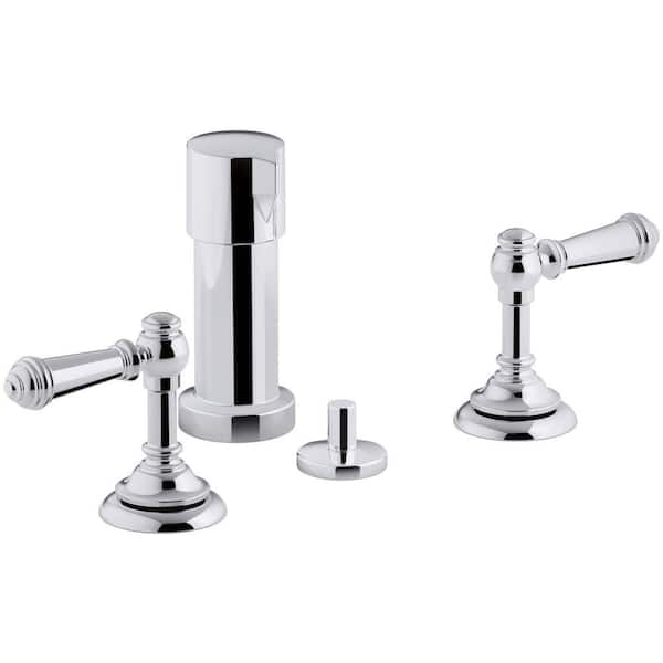 KOHLER Artifacts Lever 2-Handle Bidet Faucet in Polished Chrome