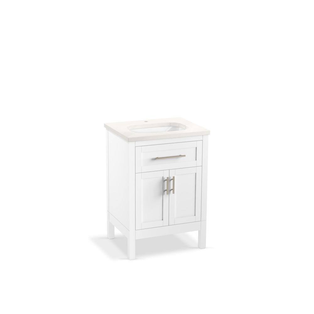 Hadron 24 Inch White Quartz Top Bathroom Vanity Set