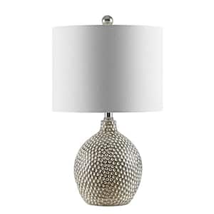 Breeda 19 in. Ivory Table Lamp with White Shade
