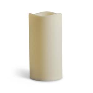 4.5 in. x 9 in. Bisque Color Resin Indoor/Outdoor Candle with 5-hour Timer, Remote Ready