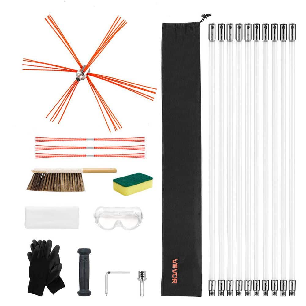 33 Ft. Chimney Sweep Kit w/10 Reinforced Nylon Flexible Rods 360-Degree Cleaning Brush Chimney Cleaner price history on PriceWatchPro