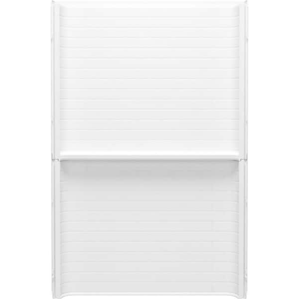 STERLING PLUMBING Traverse 48 in. H W x 72.25 in . H Direct-to-Stud Back Shower Wall in White