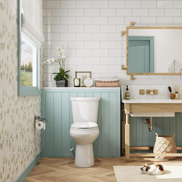 19 in. Tall 2-Piece 1.1/1.6 GPF Dual Flush Elongated Toilet with Toilet Safety Rail with Adjustable Height in White