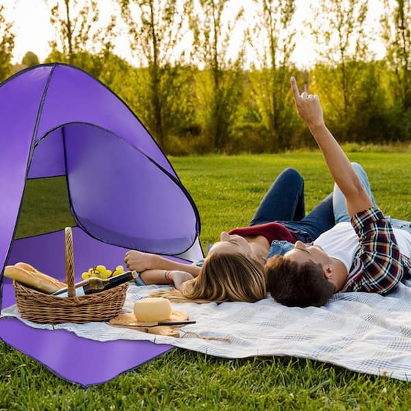 Gezond eten realiteit Kapel Pop Up Beach Tent Sun Shade Shelter Anti-UV Automatic Waterproof Tent  Canopy, Purple H-D0102HAH93U - The Home Depot
