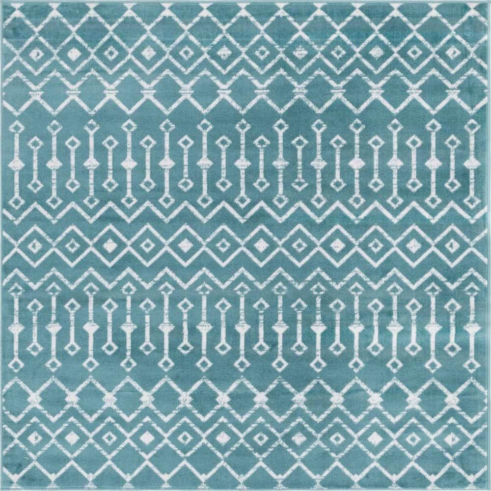 Moroccan Trellis Mamounia Turquoise 6 ft. x 6 ft. Area Rug price history on PriceWatchPro