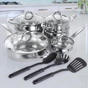 Gibson Home Newton 7 Piece Carbon Steel Cookware Set in Black 