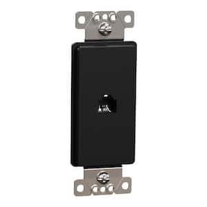 X Series Black 1-Gang Ethernet Datacom RJ11 4 Conductor Telephone Phone Jack Cable Wall Plate Matte