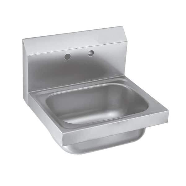 EQ Kitchen Line Freestanding Stainless Steel 12 in. x 16 in. x 13 in. 2-Hole Single Bowl Kitchen Sink with Silver Faucet