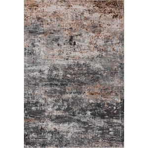 Nyca Sandstone Gray/Orange 5 ft. x 7 ft. 6 in. Abstract Summit Polypropylene Area Rug
