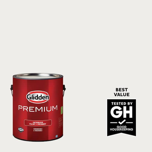 Glidden Premium 1 gal. PPG1172-1 Snow Storm Satin Interior Paint