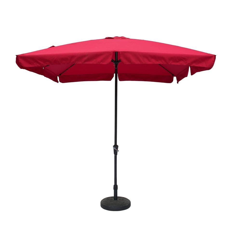 Mondawe 10 ft. x 8 ft. Rectangle Red Market Patio Umbrella with 
