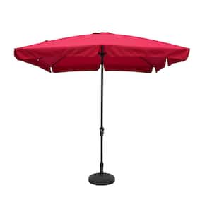 10 ft. x 8 ft. Rectangle Red Market Patio Umbrella with Base