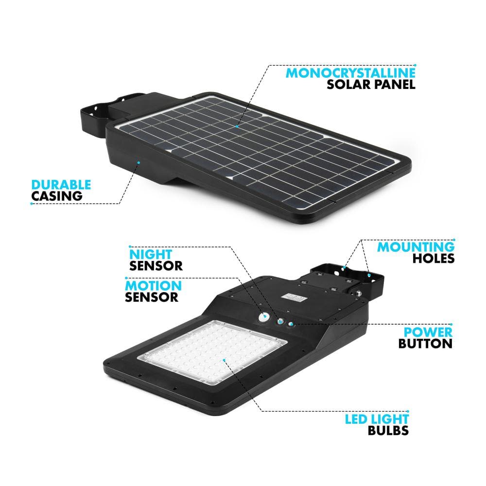 Black Solar LED Outdoor Floodlight with Adjustable Head