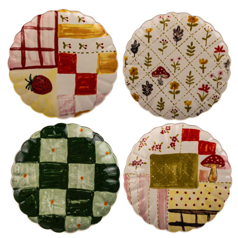 French Country Multicolor Ceramic Dinner Plate Set
