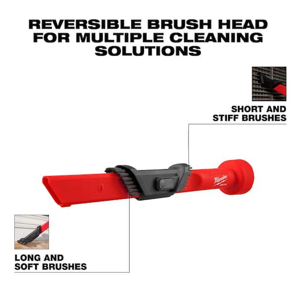 Milwaukee - AIR-TIP 1-1/4 in. - 2-1/2 in. 3-IN-1 Crevice & Brush Tool Wet/Dry Shop Vacuum Attachment (1-Piece)