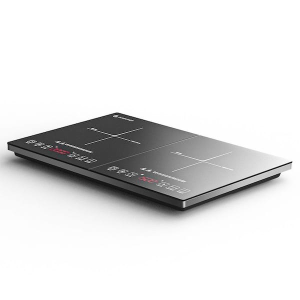 22 in. 2 Elements Electric Glass Top Induction Cooktop in Black with 3 Hour Timer,10 Temperature,1800W Power,Safety Lock