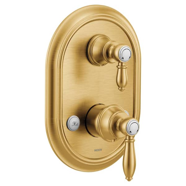 Weymouth M-CORE Three 2-Handle Shower Trim Kit with Integrated Transfer Valve in Brushed Gold (Valve Not Included)