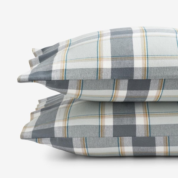 The Company Store Company Cotton Jackson Velvet Flannel Green Multi Cotton King Pillowcases (Set of 2)
